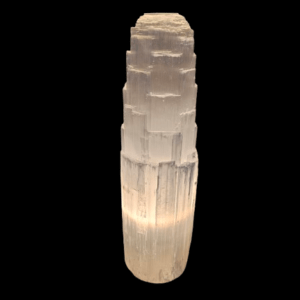 Selenite Tower Crystal Lamp (35cm)