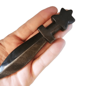 Silver Sheen Obsidian Dagger