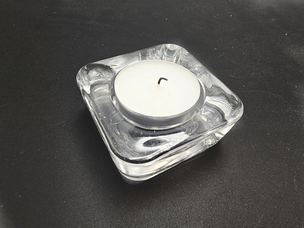 Square Candle Holder Glass (6cm) Square Candle Holder