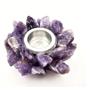 Amethyst Candle Holder Round