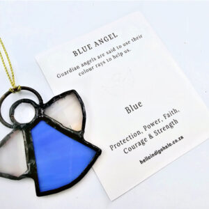Guardian Angel Stained Glass - Blue