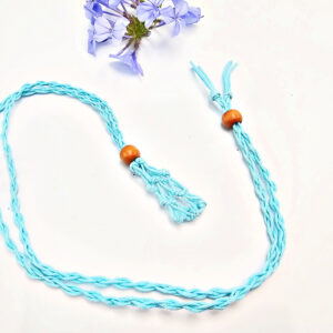 Interchangeable Macrame Crystal Necklace (90cm) Blue