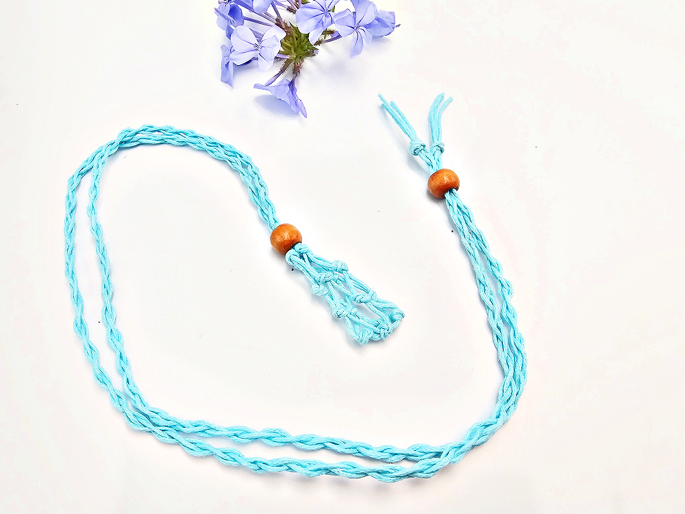 Interchangeable Macrame Crystal Necklace (90cm) Blue Interchangeable Macrame Crystal Necklace (90cm) Blue