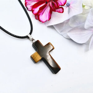 Tigers Eye Cross Necklace