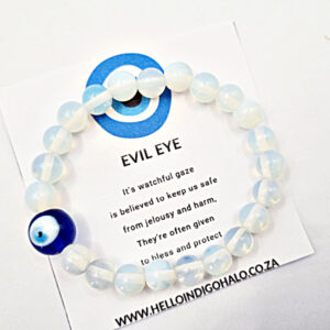 Evil Eye Opalite Protection Bangle (8mm)