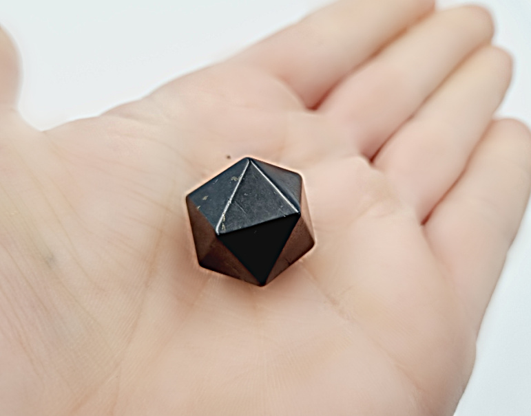 Shungite Icosahedron 20 Sided (2cm) Shungite Icosahedron 20 Sided (2cm)