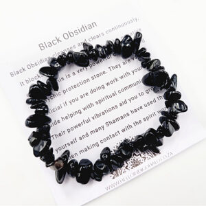 Black Obsidian Chips Bangle