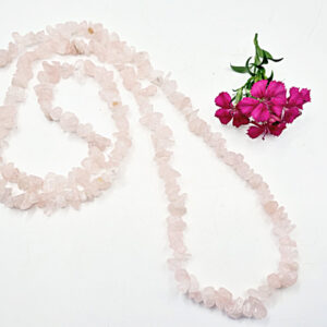 Rose Quartz Stone Chipped Necklace