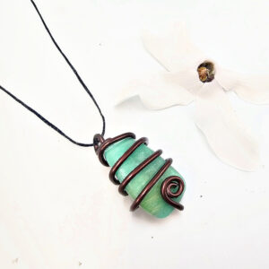 Amazonite Aluminum Wrap Necklace