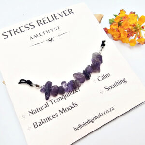 Amethyst Stone Chip Bangle (Stress Reliever)