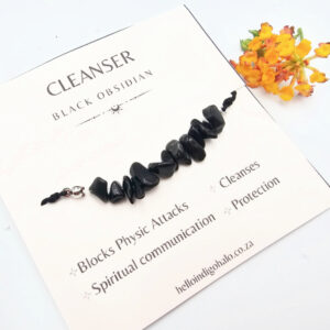 Black Obsidian Stone Chip Bangle (Cleanser)