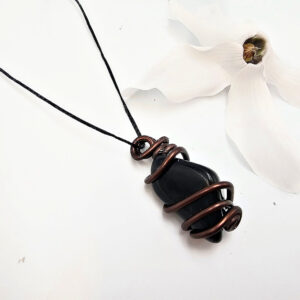 Black Tourmaline Aluminum Wrap Necklace