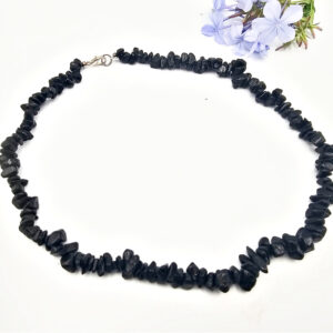 Black Tourmaline Stone Chips Chocker Necklace