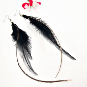 Bohemian Feather Earrings (Black)