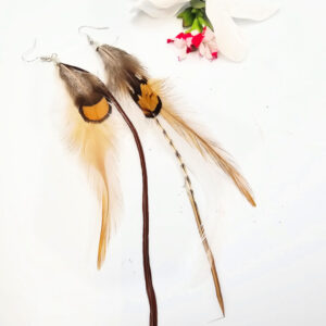 Bohemian Feather Earrings (Brown)