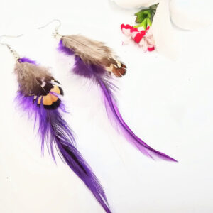 Bohemian Feather Earrings (Purple)