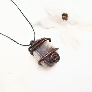 Botswana Agate Aluminum Wrap Necklace