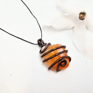 Carnelian Aluminum Wrap Necklace