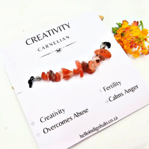 Carnelian Stone Chip Bangle (Creativity)