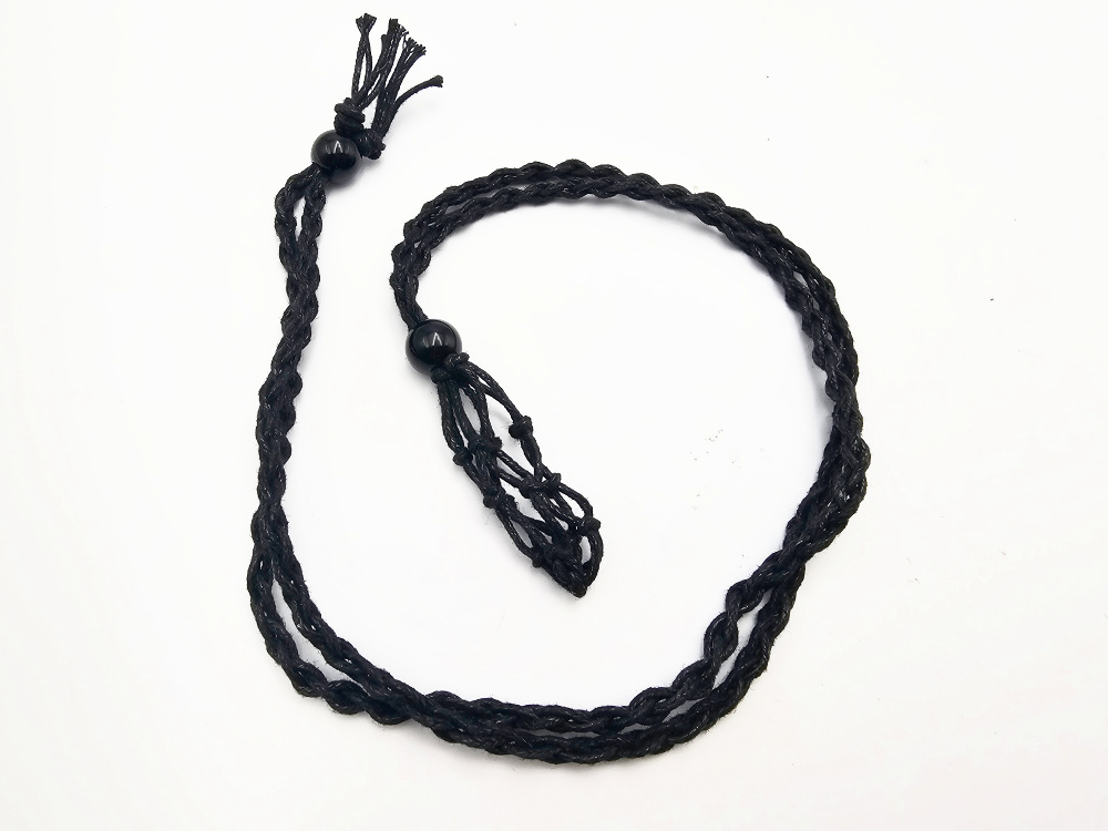 Interchangeable Macrame Crystal Necklace (90cm) Black Interchangeable Macrame Crystal Necklace (90cm) Black - Image 2