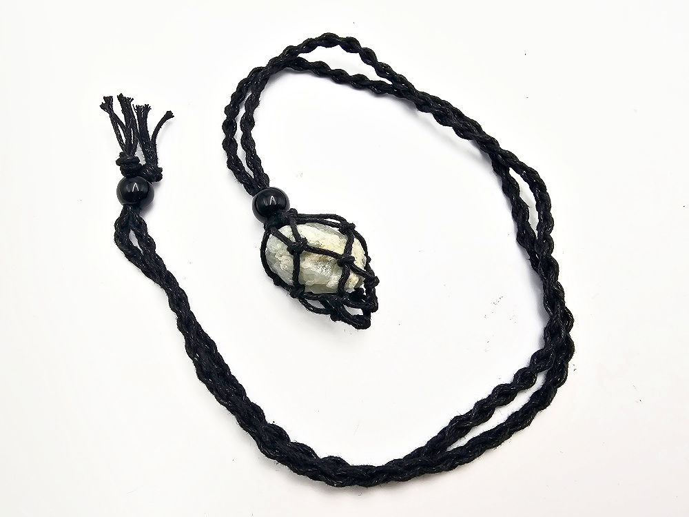 Interchangeable Macrame Crystal Necklace (90cm) Black Interchangeable Macrame Crystal Necklace (90cm) Black