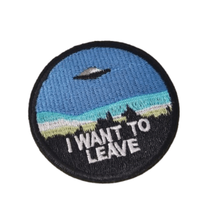 Iron on Patch - I Want To Leave (7.5cm)