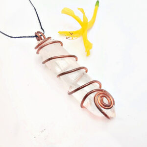 Lemurian Quartz Copper Wrap Necklace