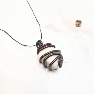 Rainbow Moonstone Aluminum Wrap Necklace