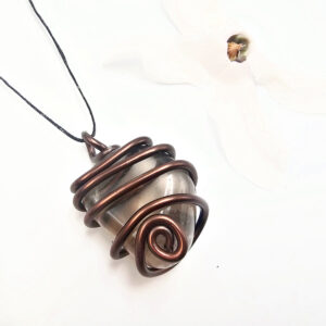 Smoky Quartz Aluminum Wrap Necklace