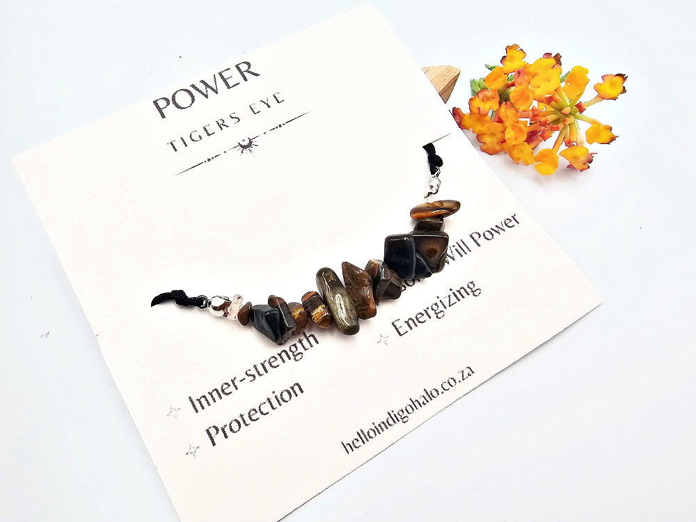 Tigers Eye Stone Chip Bangle (Power) Tigers Eye Stone Chip Bangle (Power)
