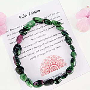 Ruby Zoisite Gemstone Nugget Bangle