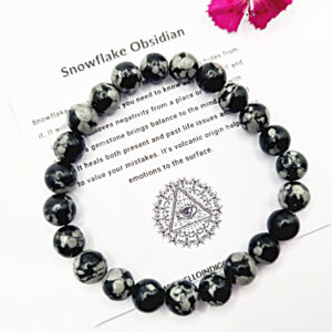 *Snowflake Obsidian Bangle (8mm)