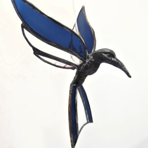 Stained Glass Blue + Purple Humming Bird (16cm)