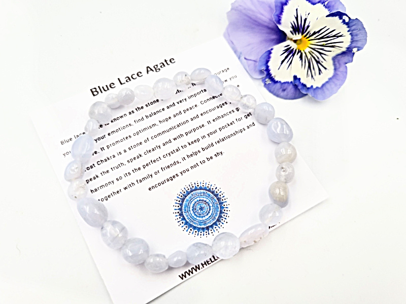 Blue Lace Agate Gemstone Nugget Bangle Blue Lace Agate Gemstone Nugget Bangle