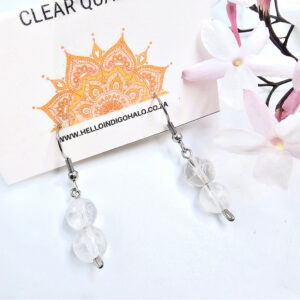 Clear Quartz Beaded Dangle Earrings