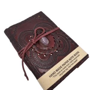 Leather Crystal Journal – Amethyst (12x8cm)