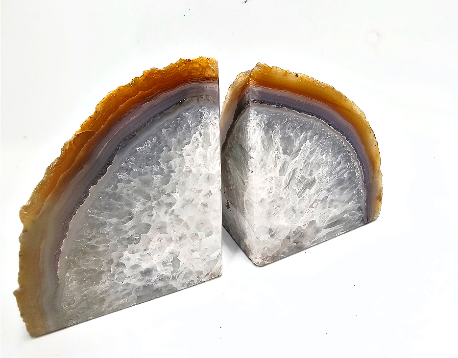 Agate Geode Book Ends (Natural) A (1.81kg) Agate Geode Book Ends (Natural) A (1.81kg)