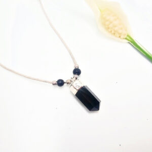 Black Obsidian Minimal Point Necklace