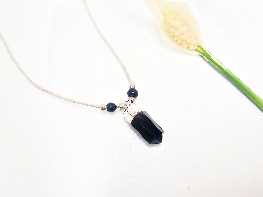 Black Obsidian Minimal Point Necklace Black Obsidian Minimal Point Necklace