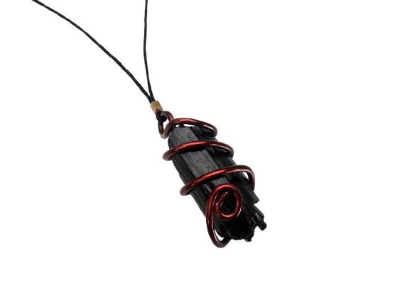 Black Tourmaline Rough Copper Wrap Necklace Black Tourmaline Rough Copper Wrap Necklace