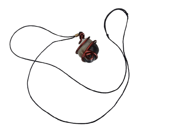 Botswana Agate Copper Wrap Necklace Botswana Agate Copper Wrap Necklace - Image 3