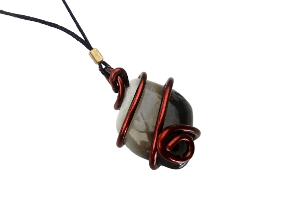 Botswana Agate Copper Wrap Necklace Botswana Agate Copper Wrap Necklace