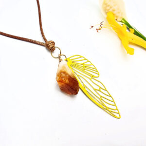 Citrine Angel Wing Necklace