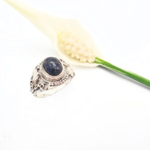 Ethnic Lapis Lazuli Ring (925 Silver) S
