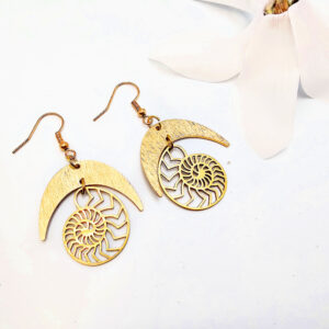 Geometric Crystal Earrings Ammonite Dreams
