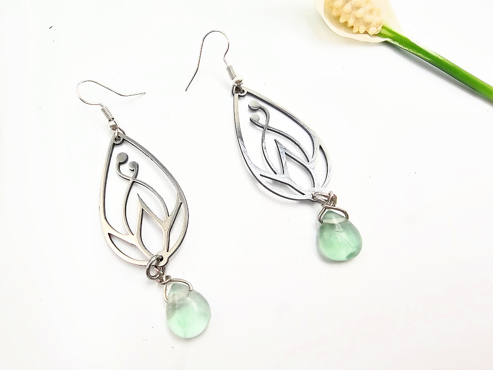 Geometric Crystal Earrings Fluorite Enlightment Geometric Crystal Earrings