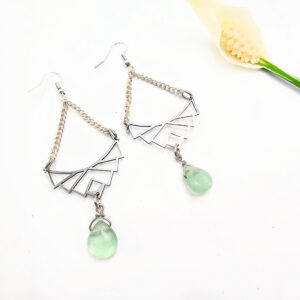 Geometric Crystal Earrings Fluorite Rhythm