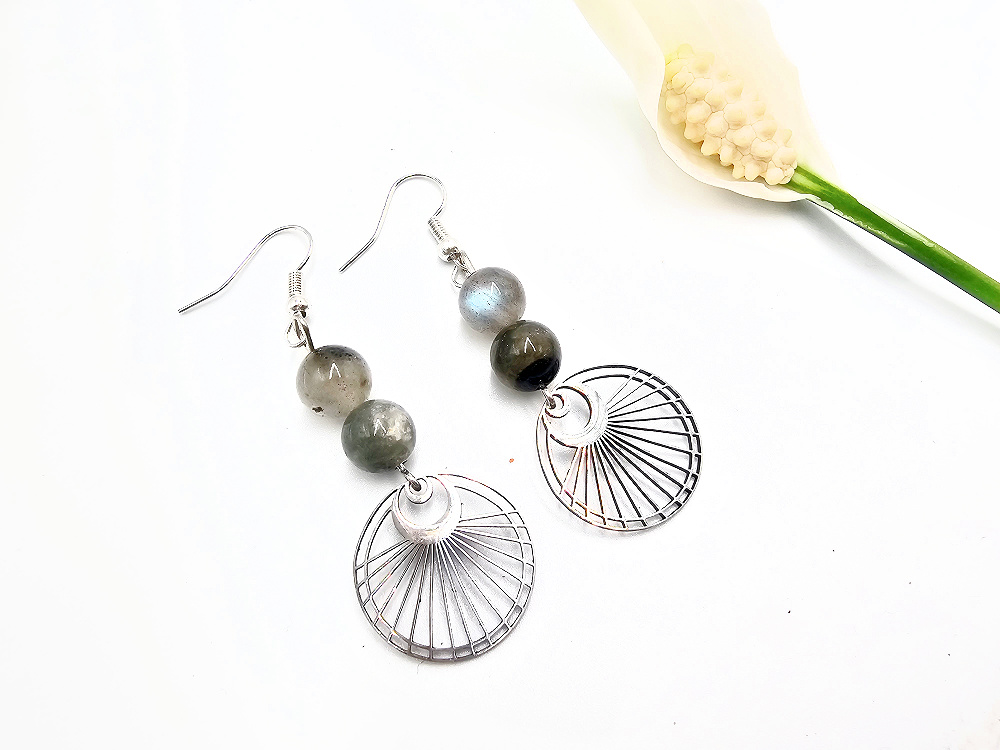 Geometric Crystal Earrings Labradorite Rise Geometric Crystal Earrings Labradorite Rise