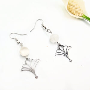 Geometric Crystal Earrings Selenite Bloom