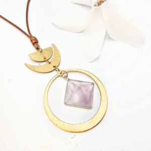NEW Geometric Crystal Necklace Amethyst Soul Prism